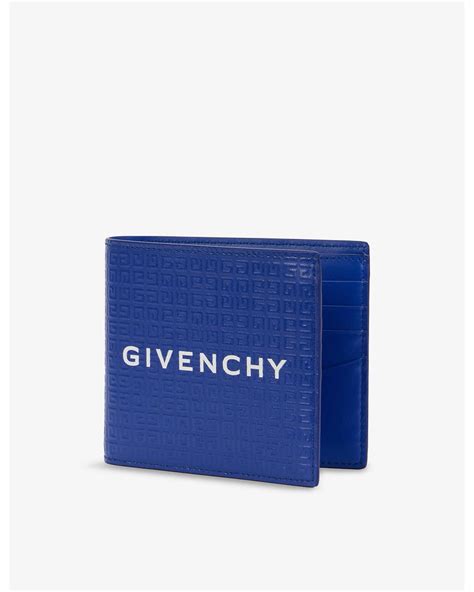 givenchy embossed logo billfold wallet in blue for men|Wallets .